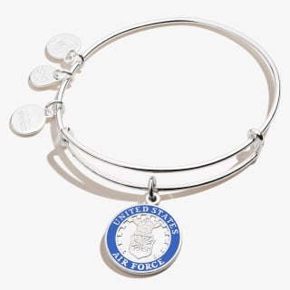 United States Air Force Charm Bangle, Shiny Silver, Alex and Ani
