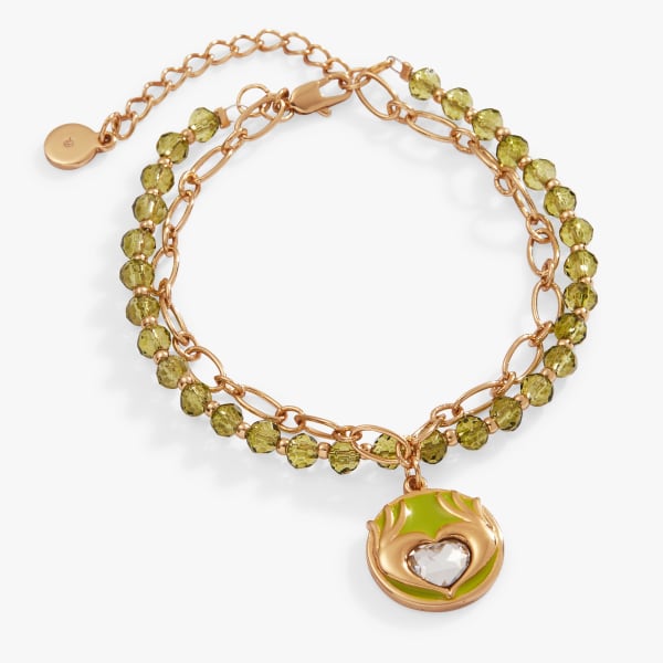 GRINCH™ 'Everyone Loves a Grinch' Double Chain Bracelet Shiny Gold