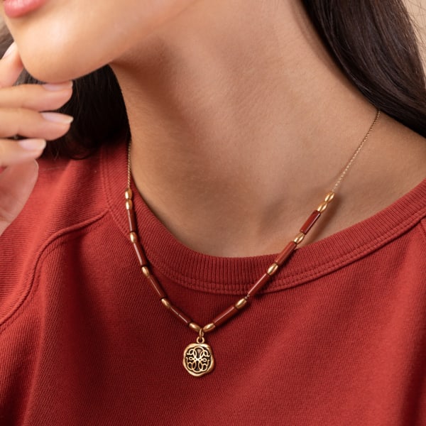 Path of Life® Charm + Red Jasper Necklace - Alex and Ani