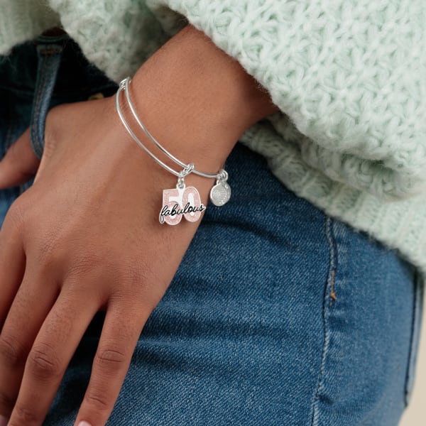 Blue & Pink Enamel Flower Charm Bracelet – Azorajewellery