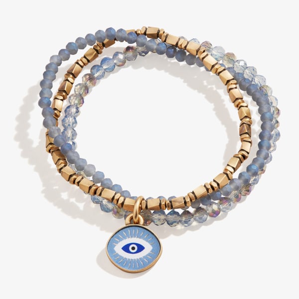 Round Blue Enamel Evil Eye Chain Bracelet – KAJ Fine Jewellery